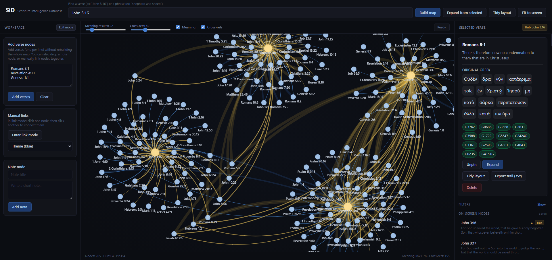 SiD large-scale relational map with multiple hub nodes